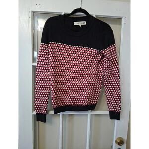 Love Madly Womens Size Small Knit Red And Black Pullover Sweater P1